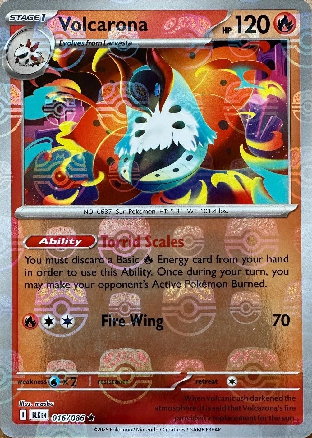 Black Bolt Volcarona [Master-Ball] Pokémon card